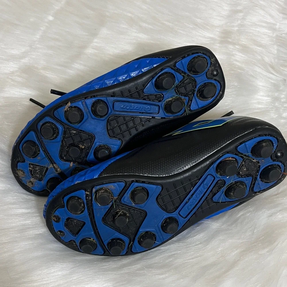 Blue Black Athletic Outdoor Sporty Soccer Cleats